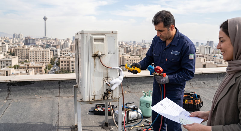 رفع نشتی گاز کولر گازی